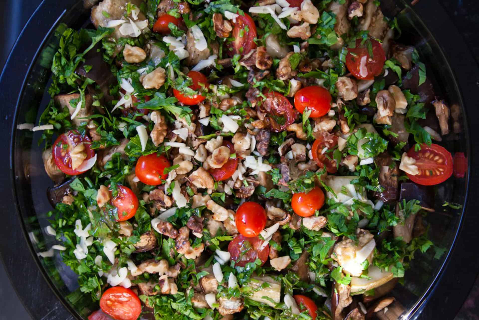 Roasted Aubergine and Courgette Salad