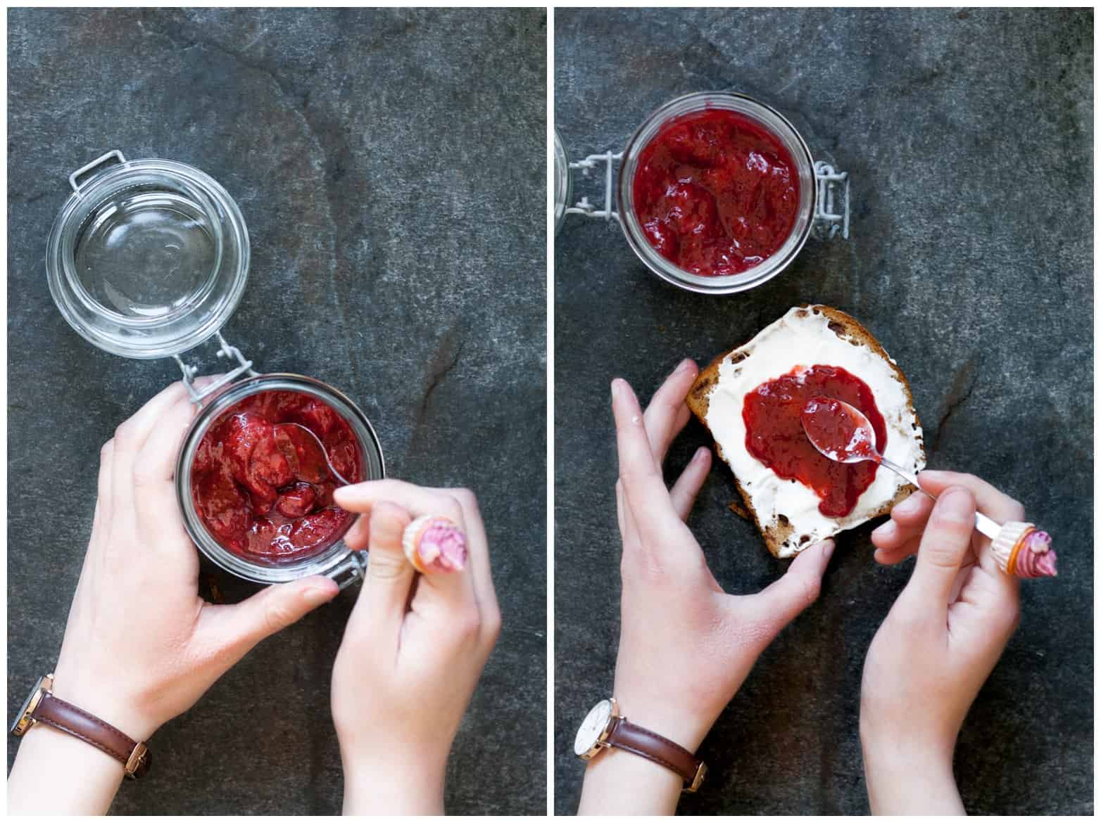 Low FOMDAP Strawberry Spread on bread