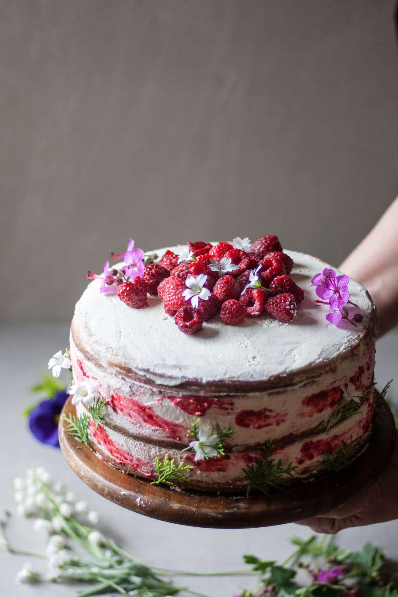 Low FODMAP Gluten-Free Naked Cake with Raspberries and Lemon. This cake is lactose-free, soft, creamy, super light, flavorful and very refreshing.