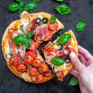 a slice of gluten-free pizza