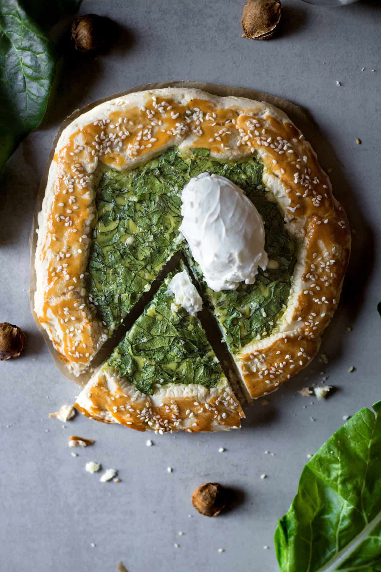 This Gluten-Free Galette With Chard and Feta is low FODMAP, healthy, flavorful, delicious with a super flaky texture. Plus super simple and easy to make!