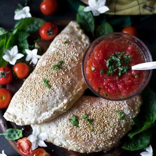 This Gluten-Free Calzone is low FODMAP and easy to digest. It is super flavorful and has a perfect texture crispy on the outside and chewy on the inside.