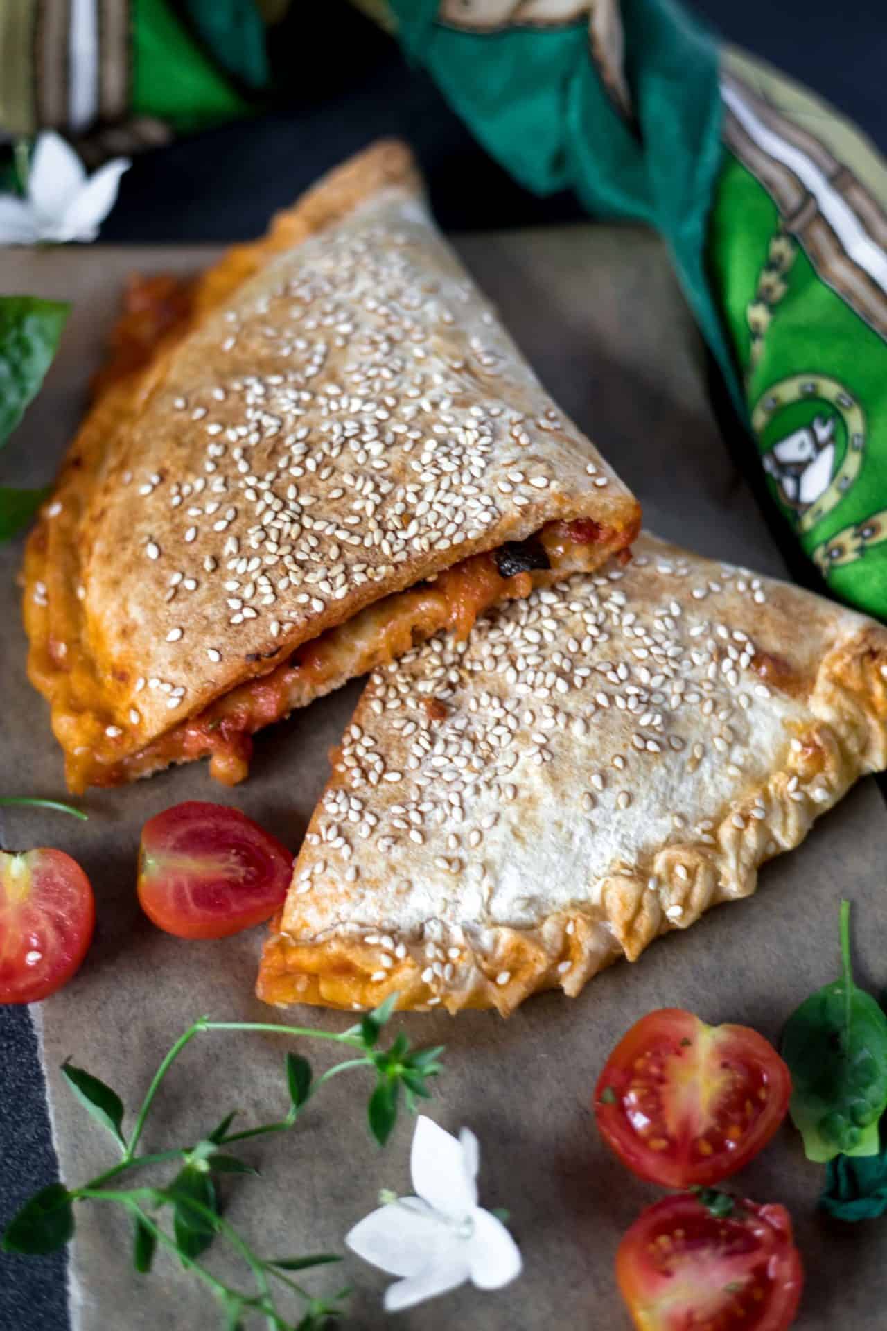 This Gluten-Free Calzone is low FODMAP and easy to digest. It is super flavorful and has a perfect texture crispy on the outside and chewy on the inside.