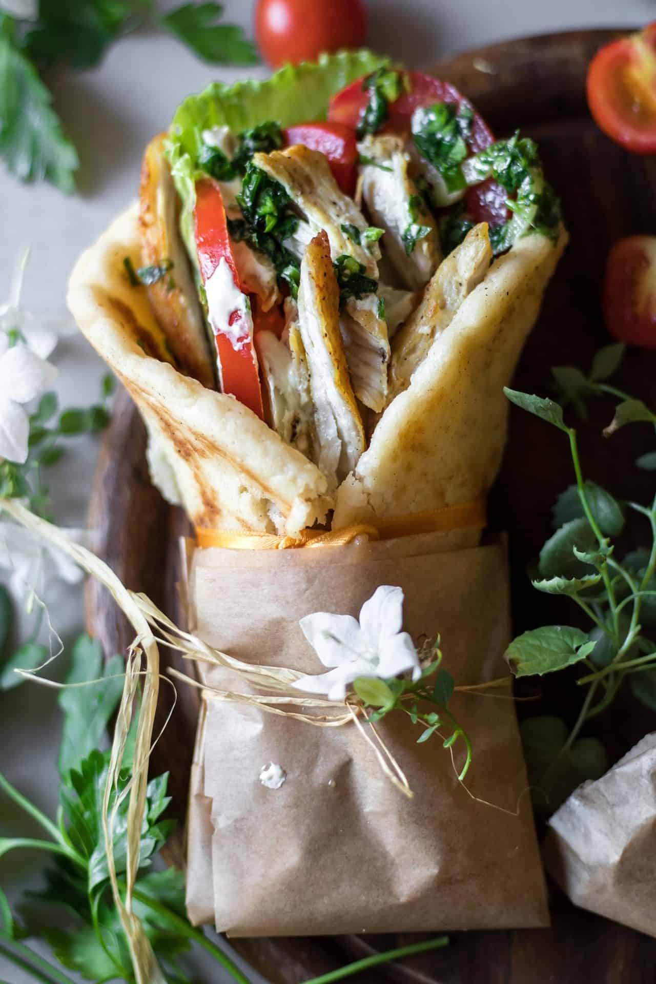 This Gluten Free Chicken Gyro is low FODMAP, super flavorful, light, easy to digest and beyond delicious.