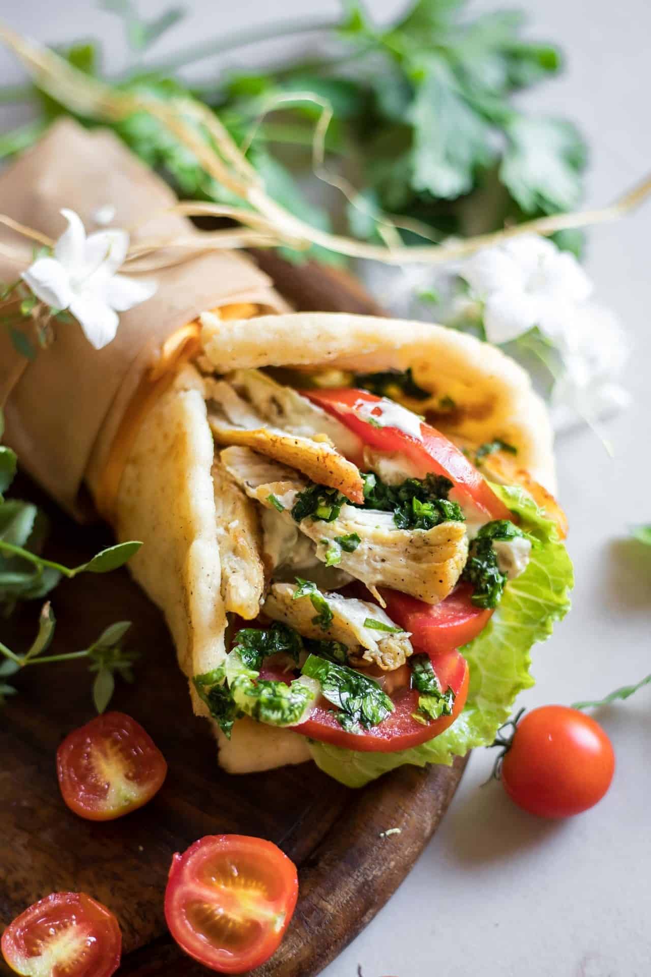 This Gluten Free Chicken Gyro is low FODMAP, super flavorful, light, easy to digest and beyond delicious.