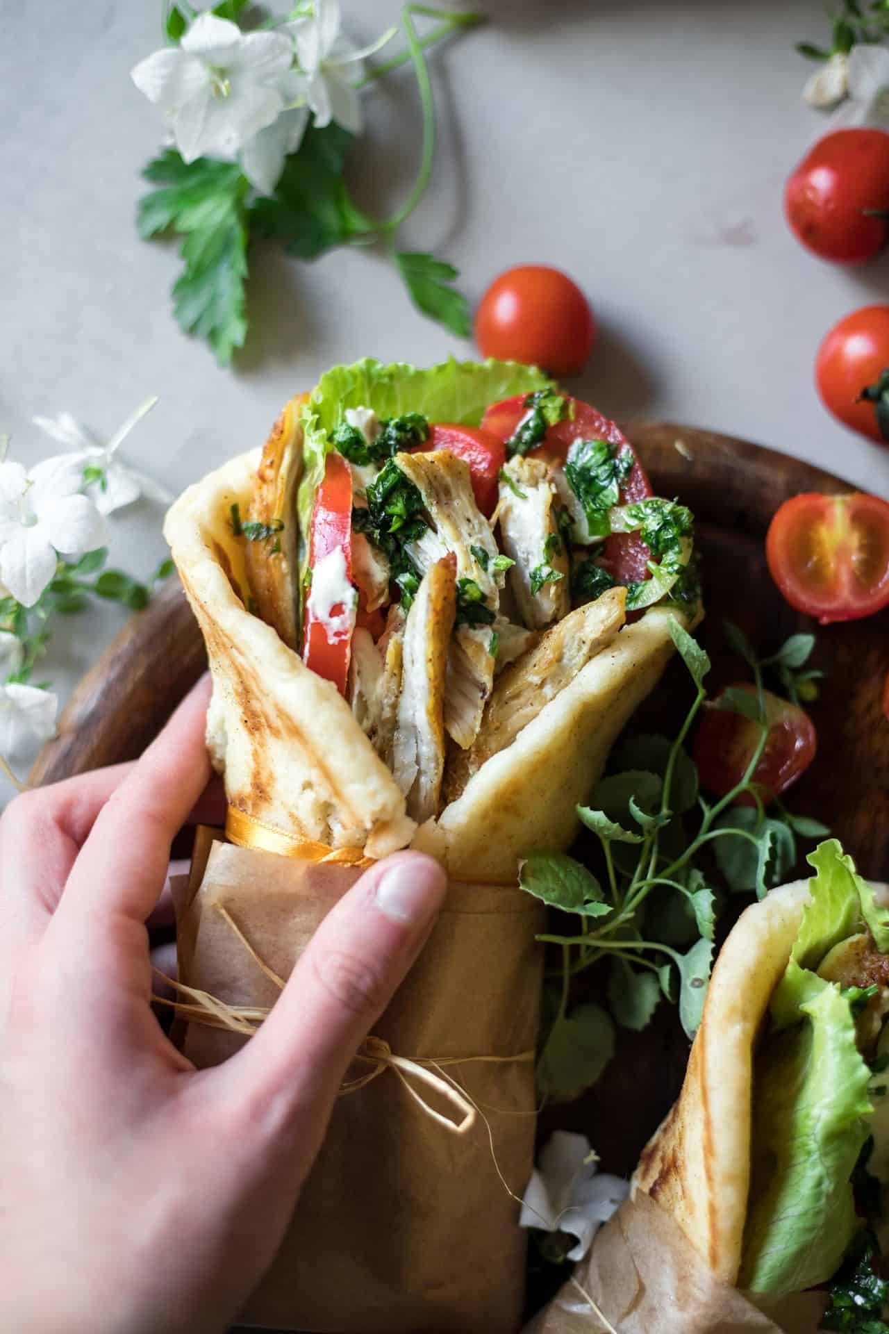 This Gluten Free Chicken Gyro is low FODMAP, super flavorful, light, easy to digest and beyond delicious.