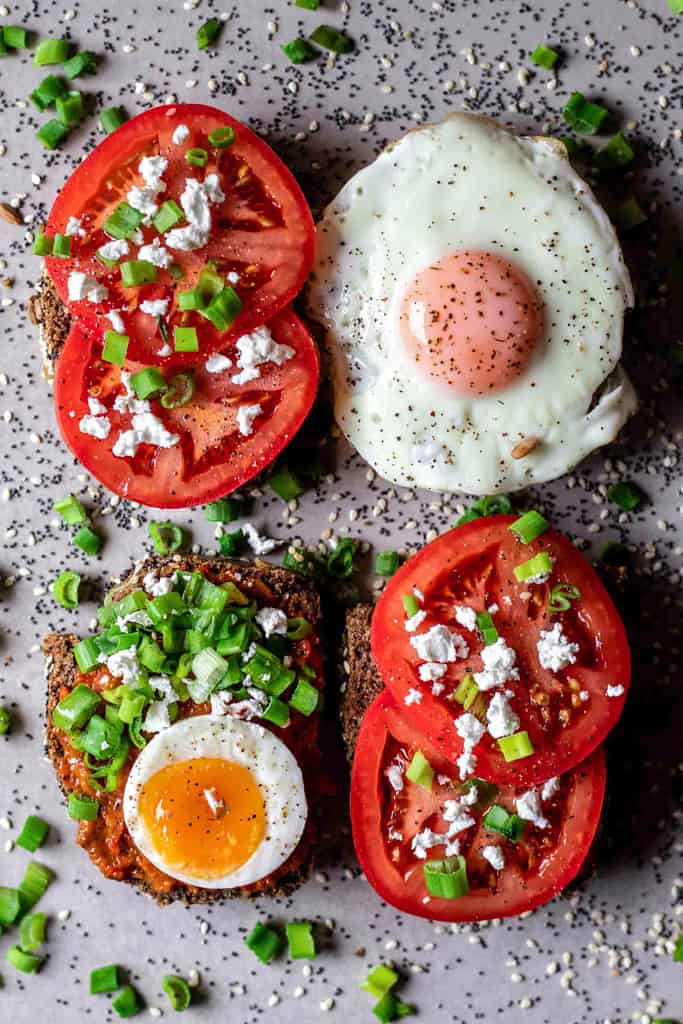 Gluten free veggie and egg toasts