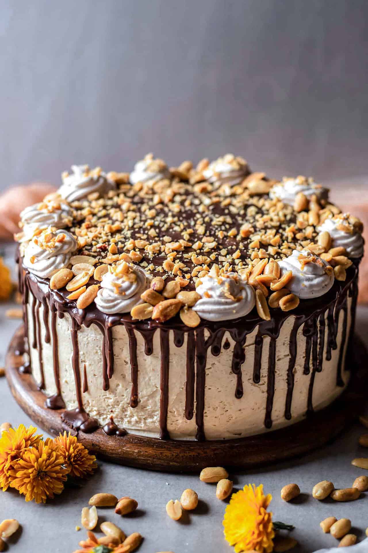 This gluten-free chocolate peanut butter cake is perfectly sweetened, moist, soft, super chocolaty, peanut butter infused, rich, flavorful and so delicious!