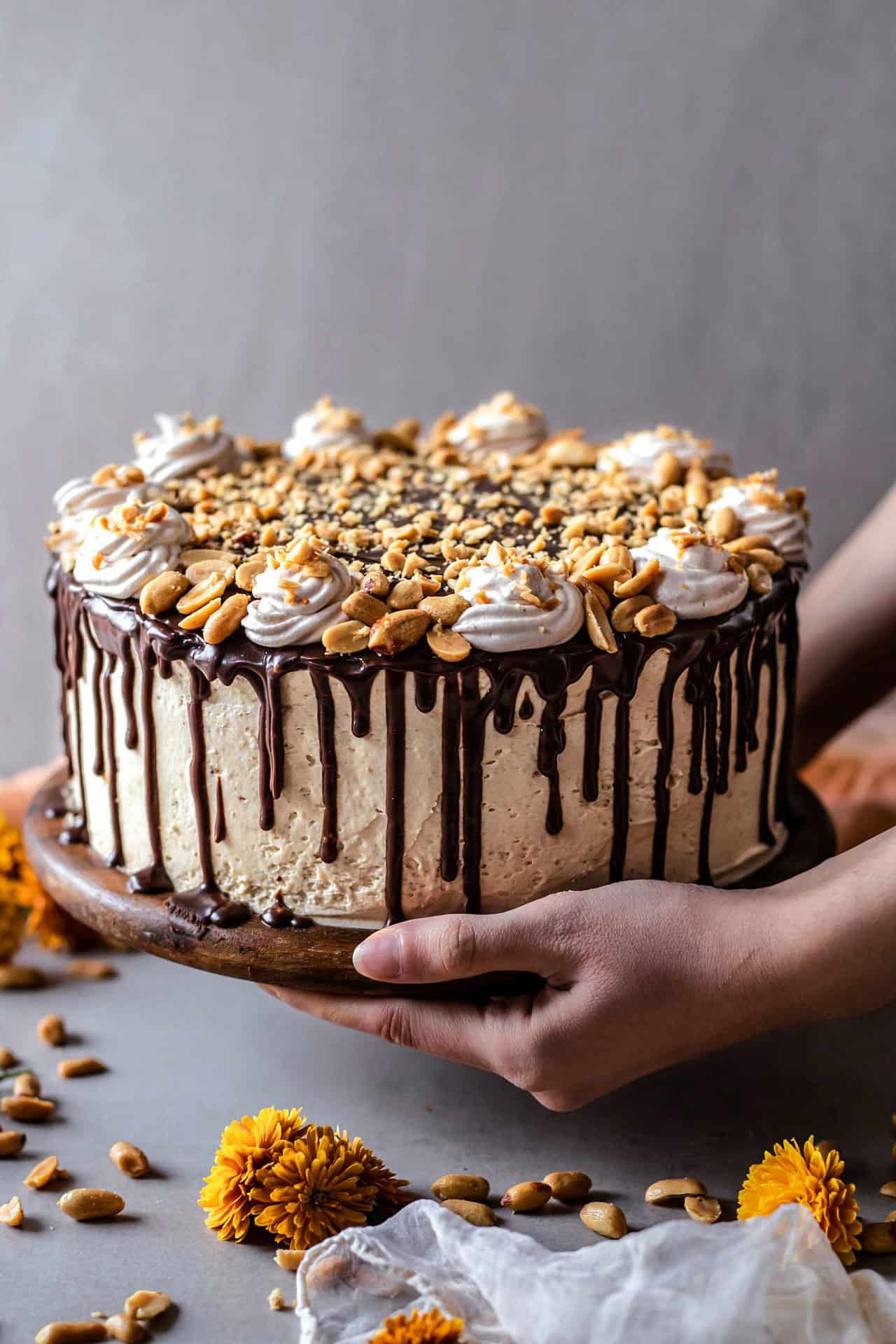 This gluten-free chocolate peanut butter cake is perfectly sweetened, moist, soft, super chocolaty, peanut butter infused, rich, flavorful and so delicious!