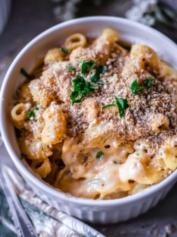 Macaroni and cheese in a baking dish