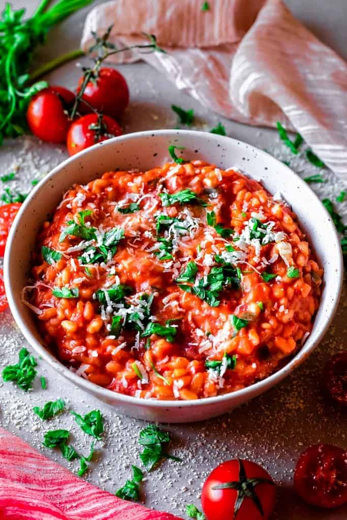 Low FODMAP Creamy Tomato Risotto (Vegan Option) Gluten Free Stories