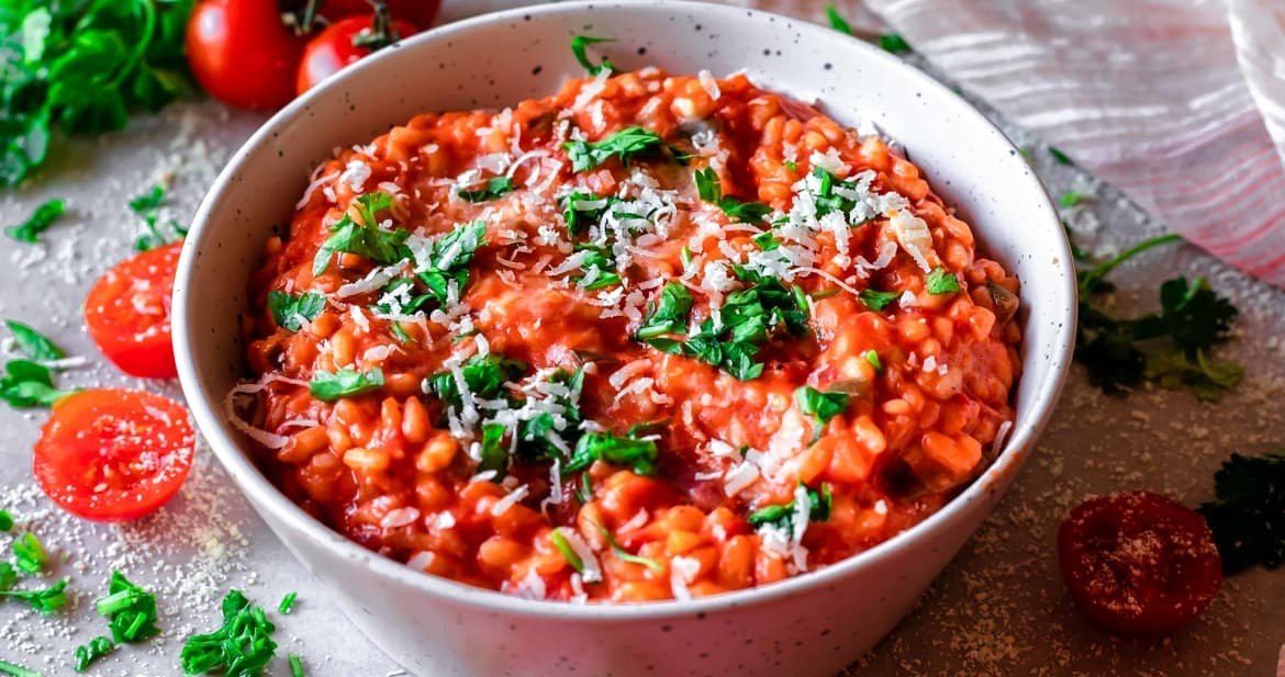 Low Fodmap Creamy Tomato Risotto Vegan Option Gluten Free Stories 