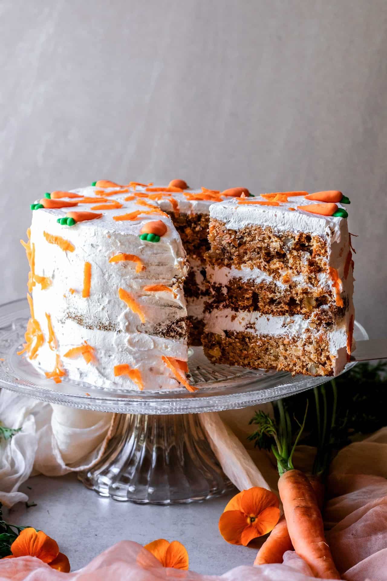 This Low FODMAP Carrot Cake is perfectly sweetened, flavorful, super tender and fluffy, moist, carrot packed and so delicious!