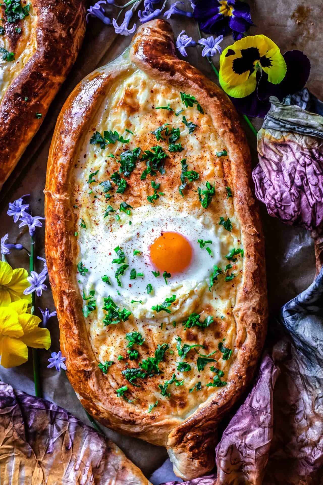 This Gluten Free Khachapuri (Georgian cheese bread) is so cheesy, super flavorful, savory, comforting, satisfying, soft, and so delicious! 