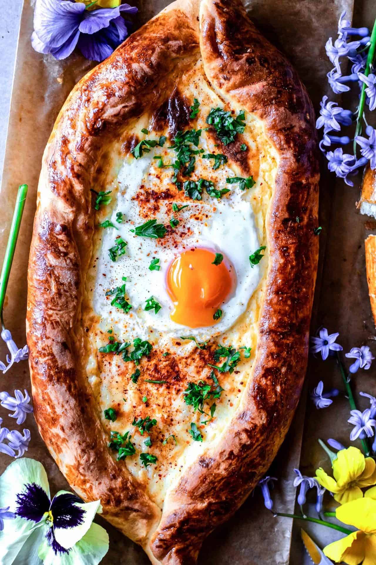 This Gluten Free Khachapuri (Georgian cheese bread) is so cheesy, super flavorful, savory, comforting, satisfying, soft, and so delicious! 