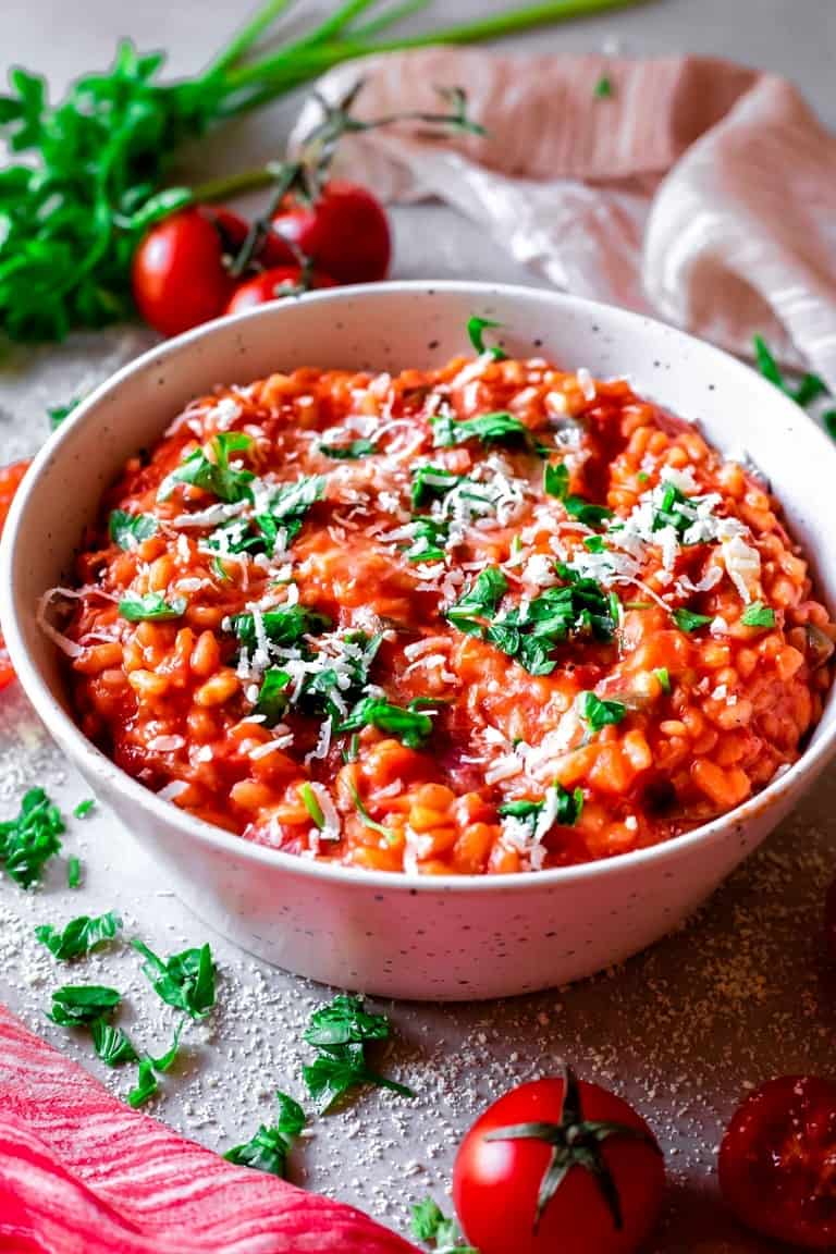 Low FODMAP Creamy Tomato Risotto (Vegan Option) Gluten Free Stories