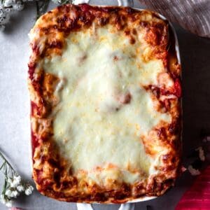 Vegetarian Lasagna in a baking dish