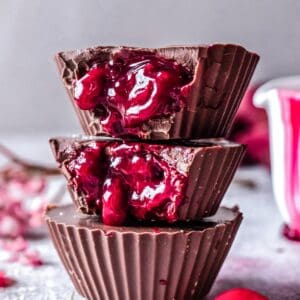 A bite of Cherry Chocolate Cups