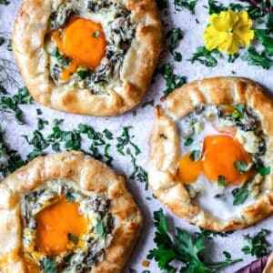 Three Mushroom and Egg Mini Galettes