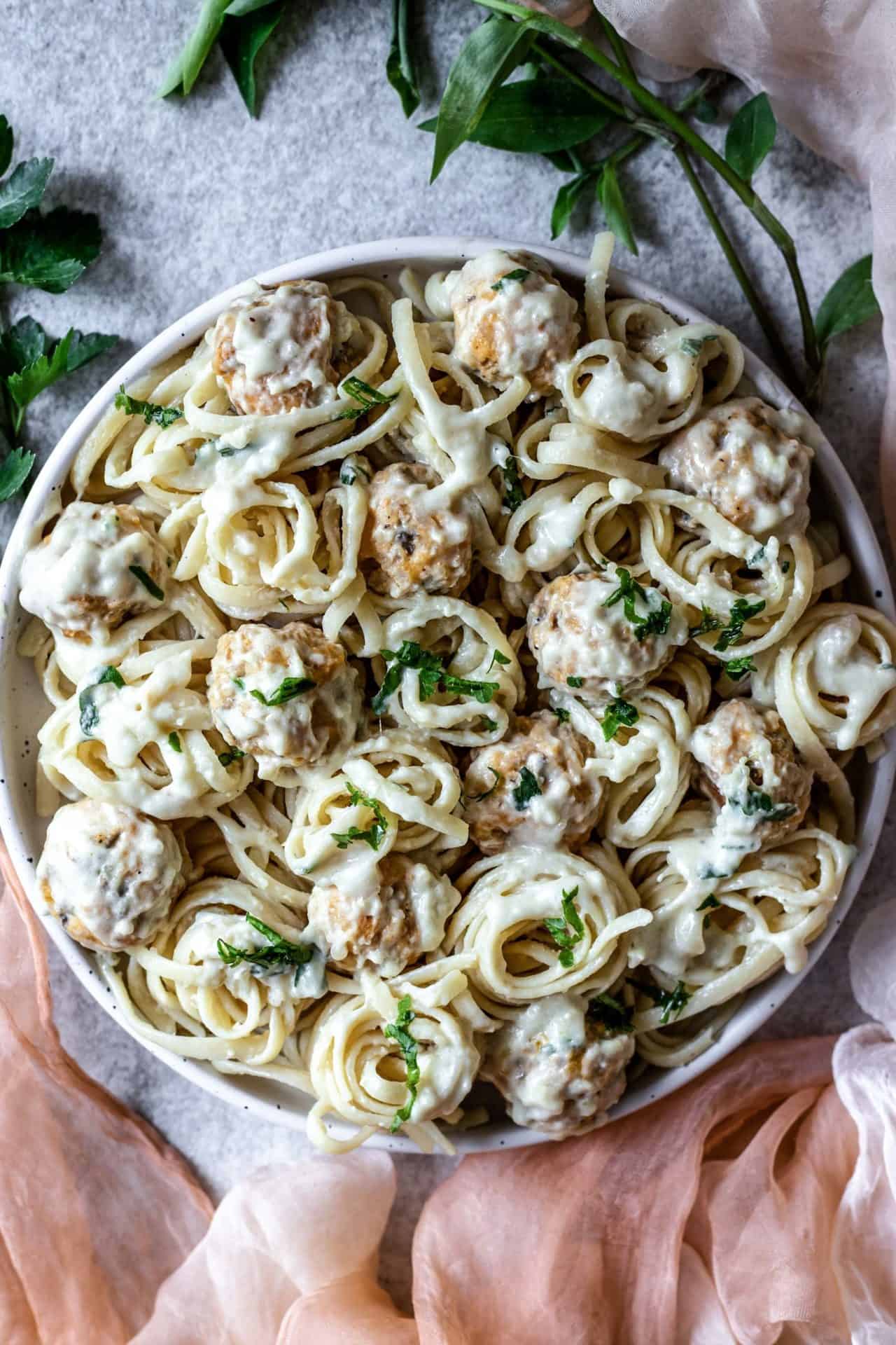 These Vegetarian Swedish Meatballs are low FODMAP, savory, flavorful, luscious, healthy, tossed in creamy gravy and so delicious. 
