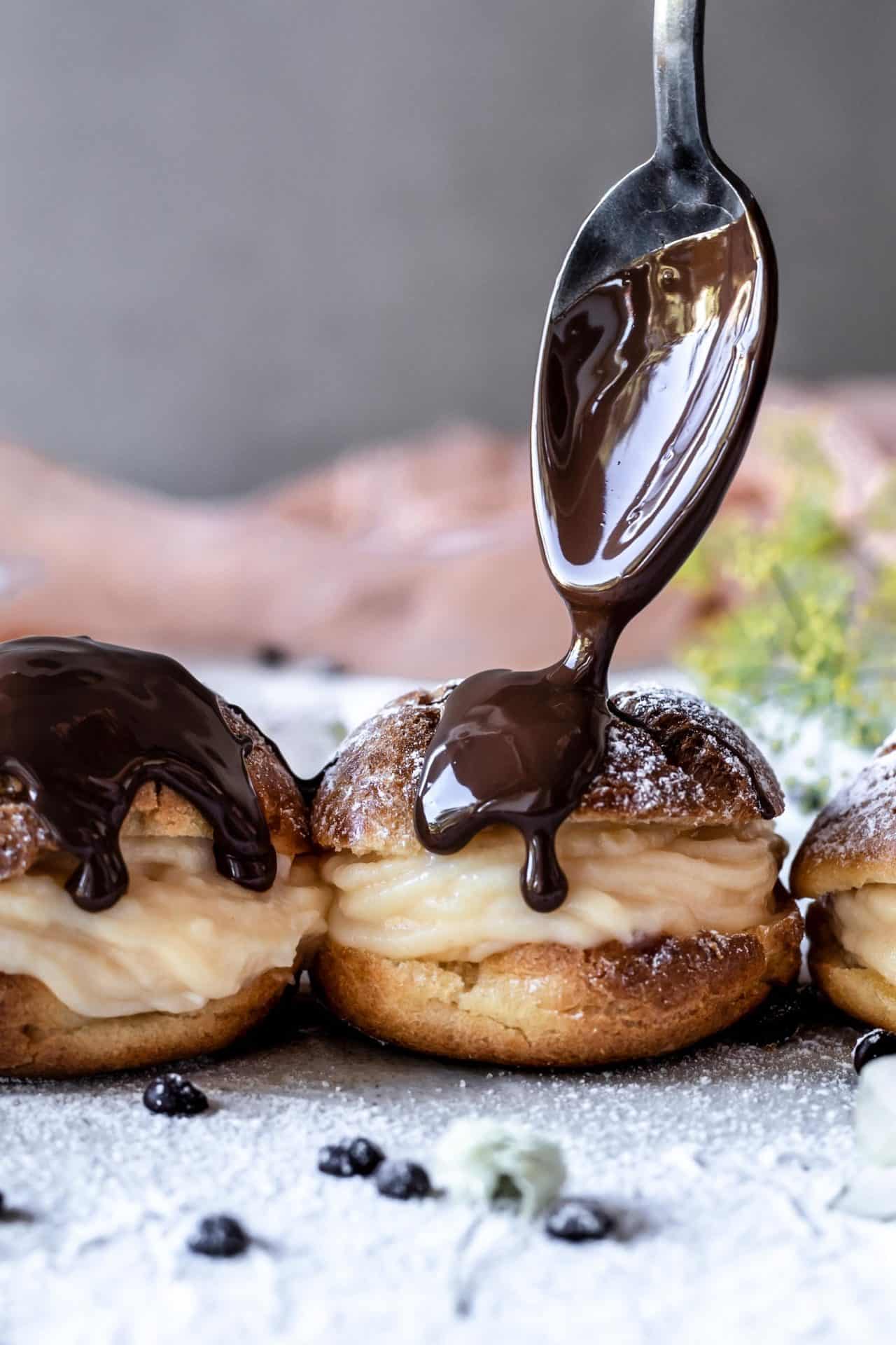 These Gluten Free Profiteroles are crispy, light, perfectly sweetened, bursting with creamy pastry cream and so delicious!