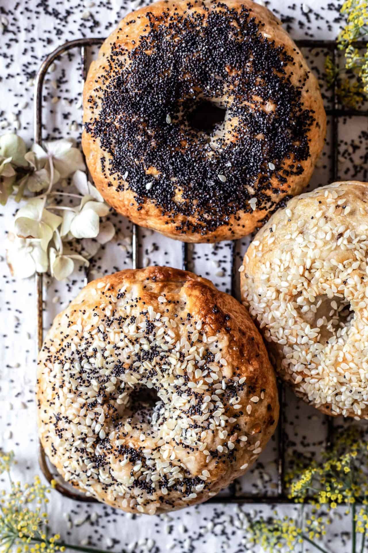 These Gluten-Free Bagels are extra chewy, simple, savory, tender and so delicious. Plus they are easy to digest and low FODMAP.