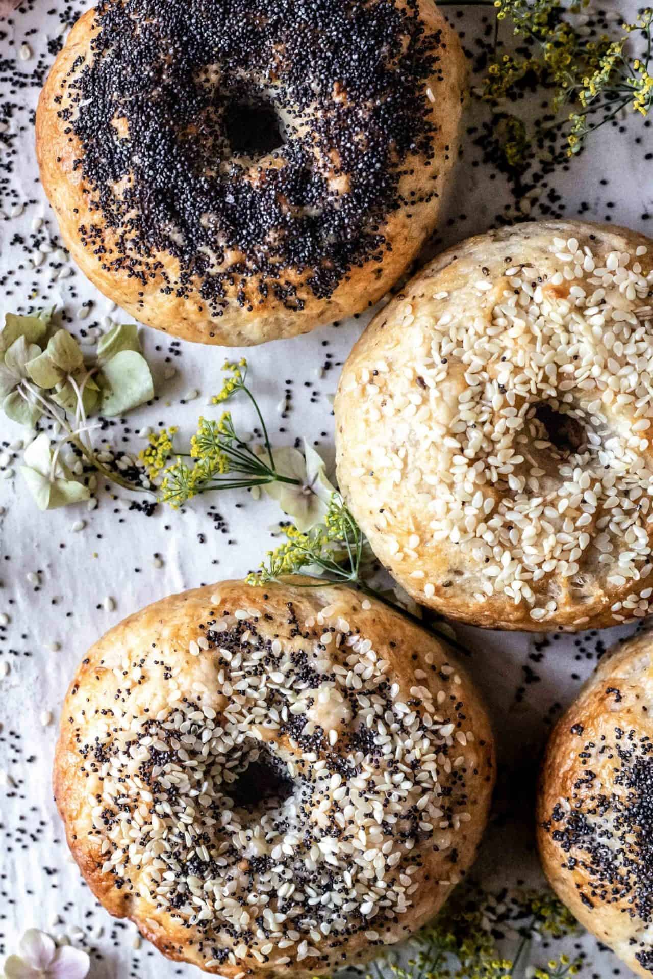 These Gluten-Free Bagels are extra chewy, simple, savory, tender and so delicious. Plus they are easy to digest and low FODMAP.