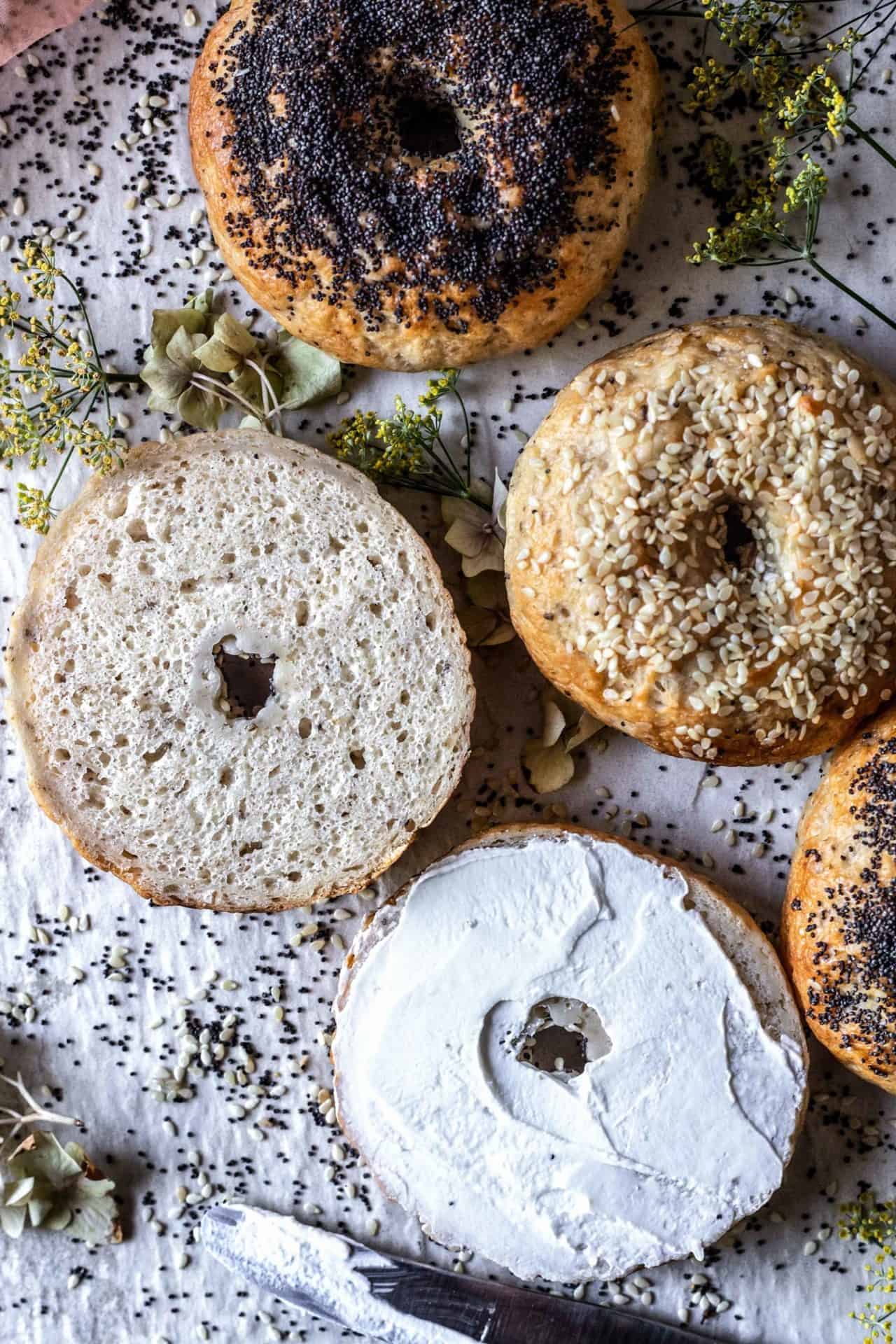 These Gluten-Free Bagels are extra chewy, simple, savory, tender and so delicious. Plus they are easy to digest and low FODMAP.