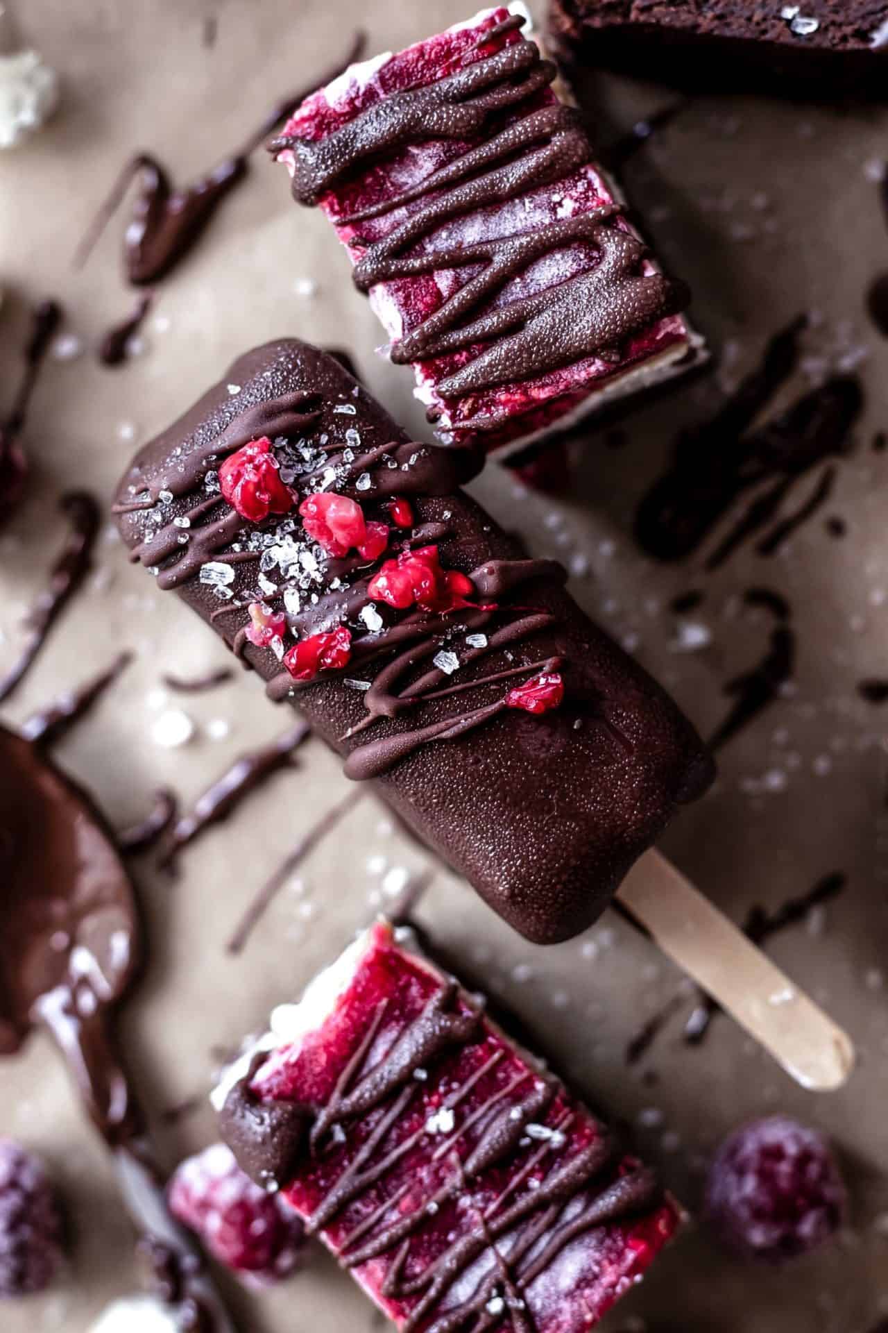 These Peanut Butter and Jam Brownie Ice Cream Bars are chocolaty, perfectly sweetened, creamy, refreshing and so delicious! Plus gluten-free!