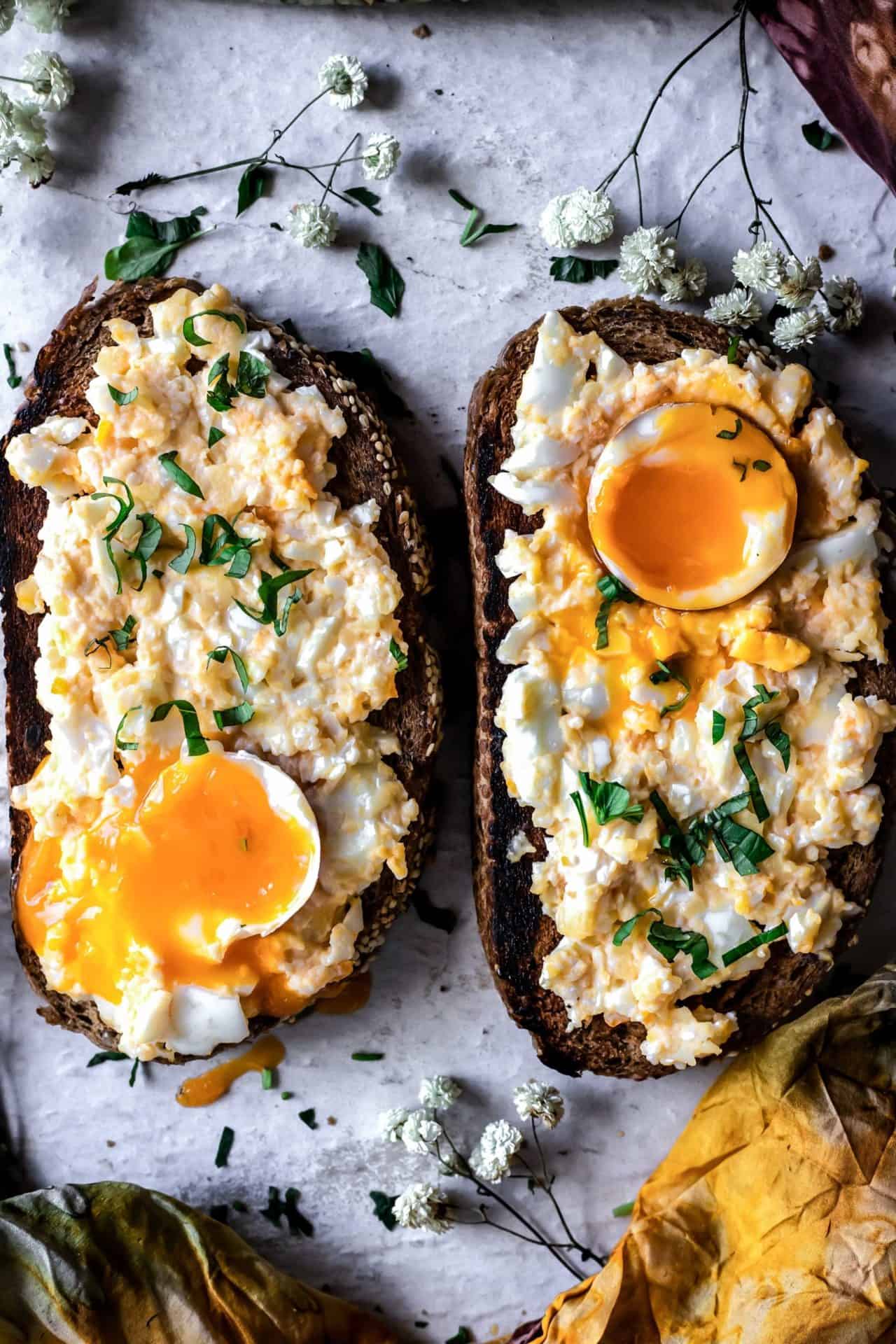 This Cheesy Egg Toast is creamy, flavorful, super cheesy, eggy, crunchy, so easy to make, low FODMAP, and beyond delicious!