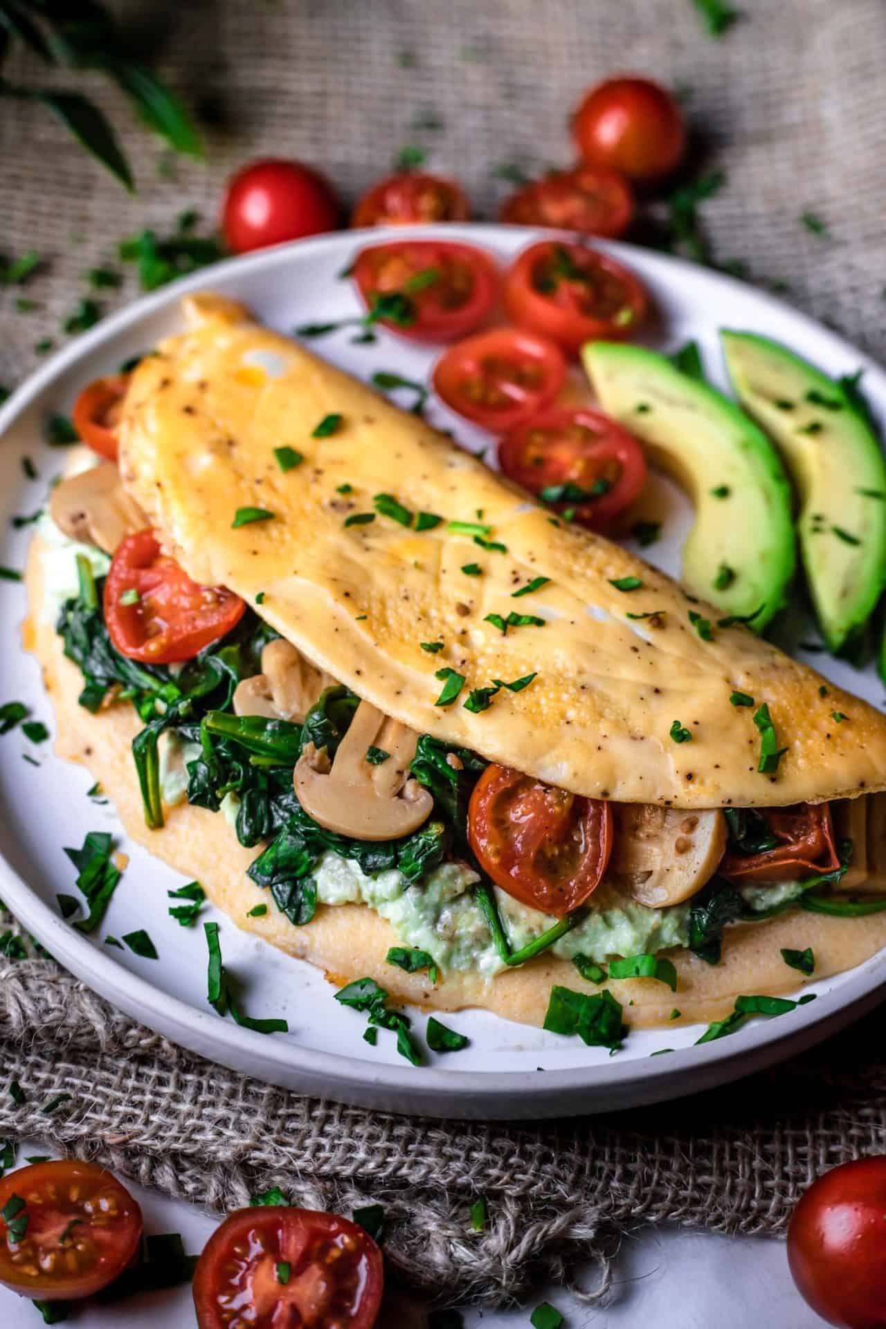 This Low FODMAP Veggie Omelet is super simple to make, savory, loaded with veggies, healthy, satisfying and so delicious!