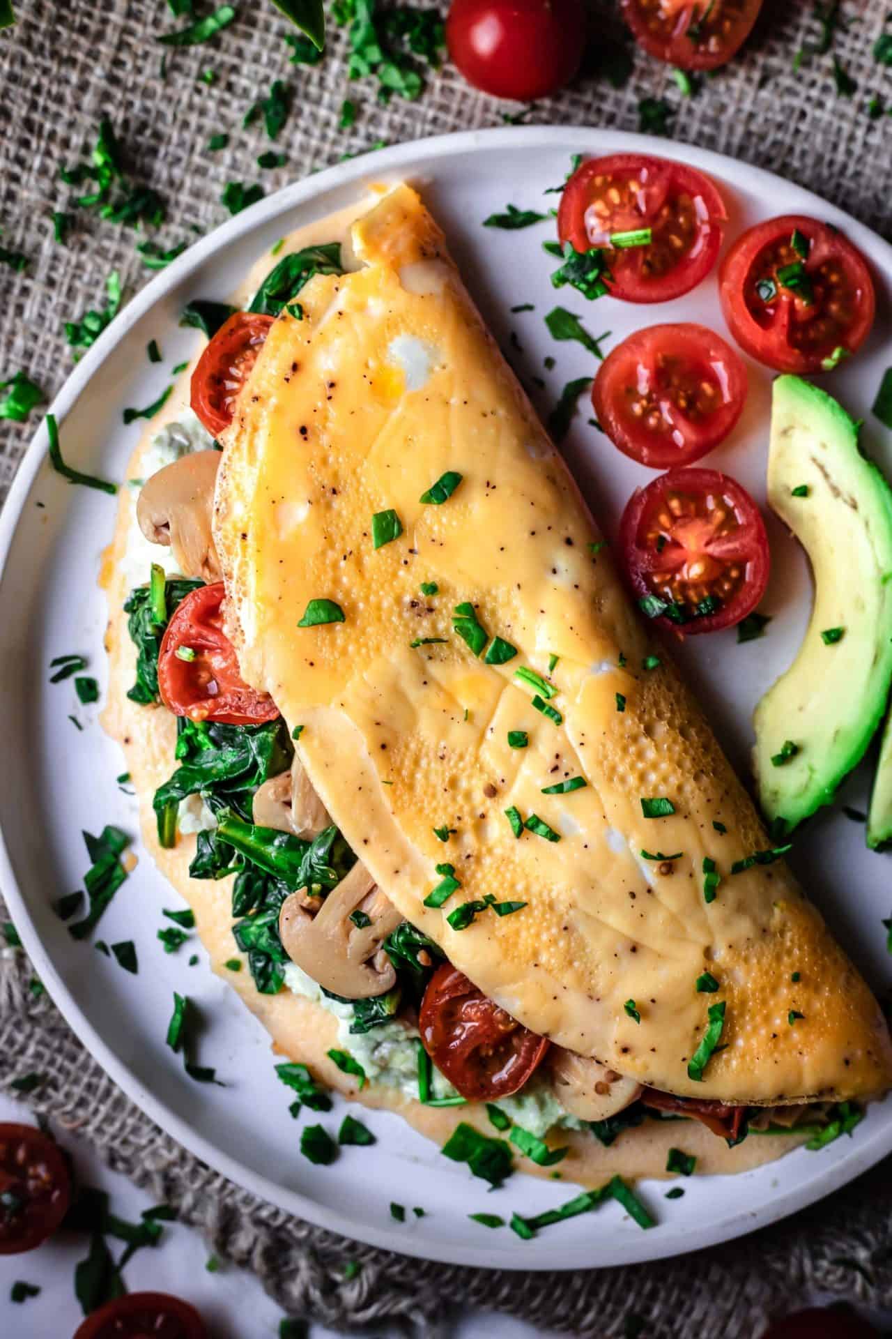 This Low FODMAP Veggie Omelet is super simple to make, savory, loaded with veggies, healthy, satisfying and so delicious!