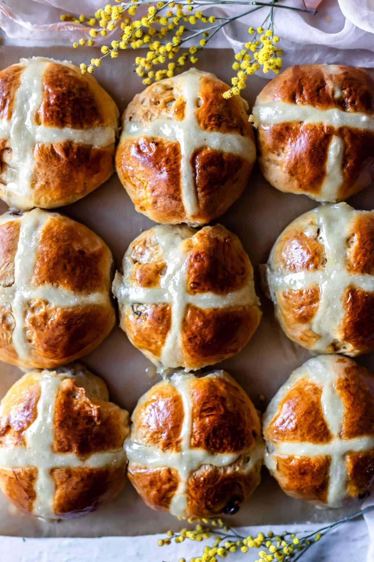 These Gluten-Free Hot Cross Buns are FODMAP friendly, very simple to make, pillowy soft, perfectly spiced, and just as delicious as the regular buns.
