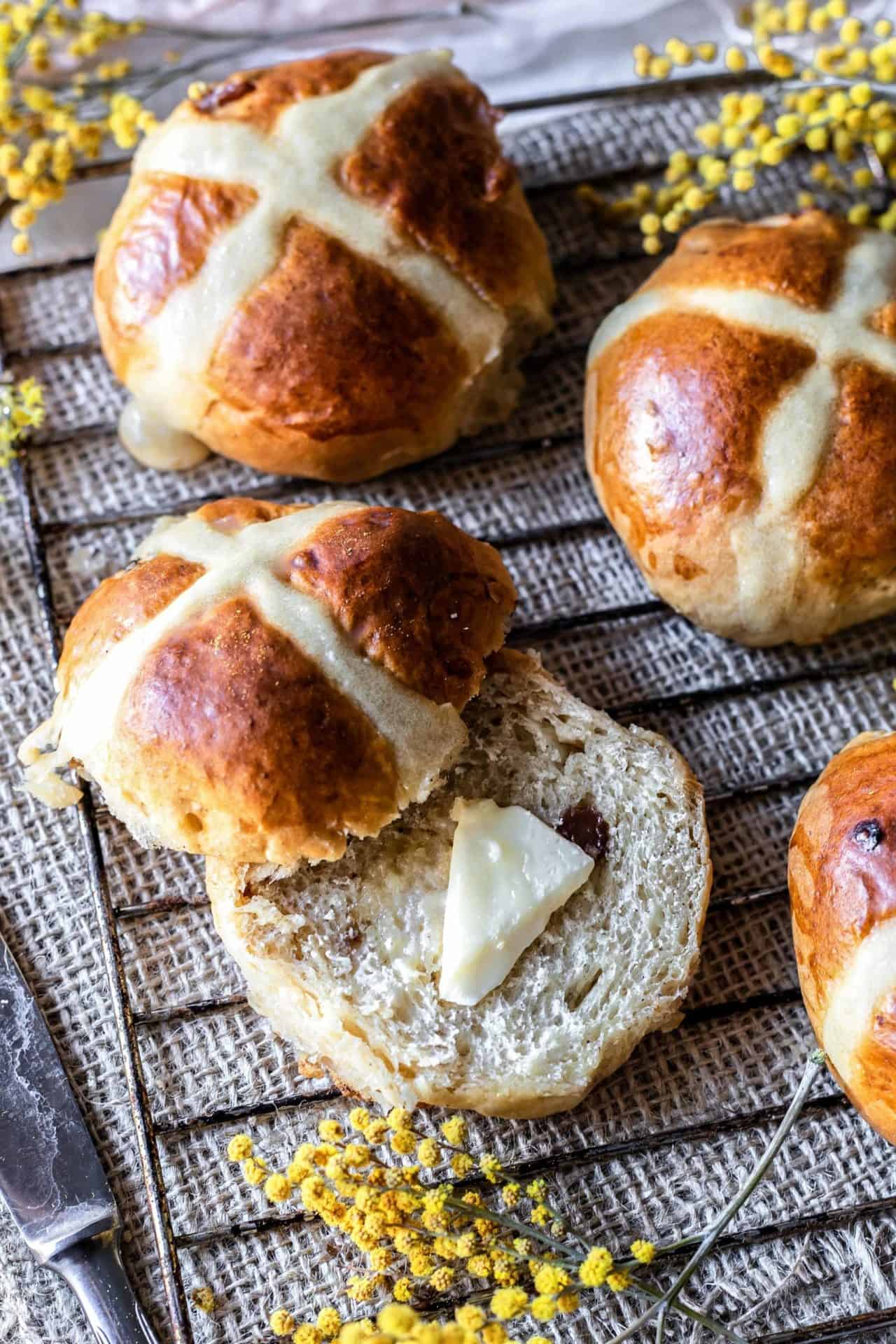 These Gluten-Free Hot Cross Buns are FODMAP friendly, very simple to make, pillowy soft, perfectly spiced, and just as delicious as the regular buns.
