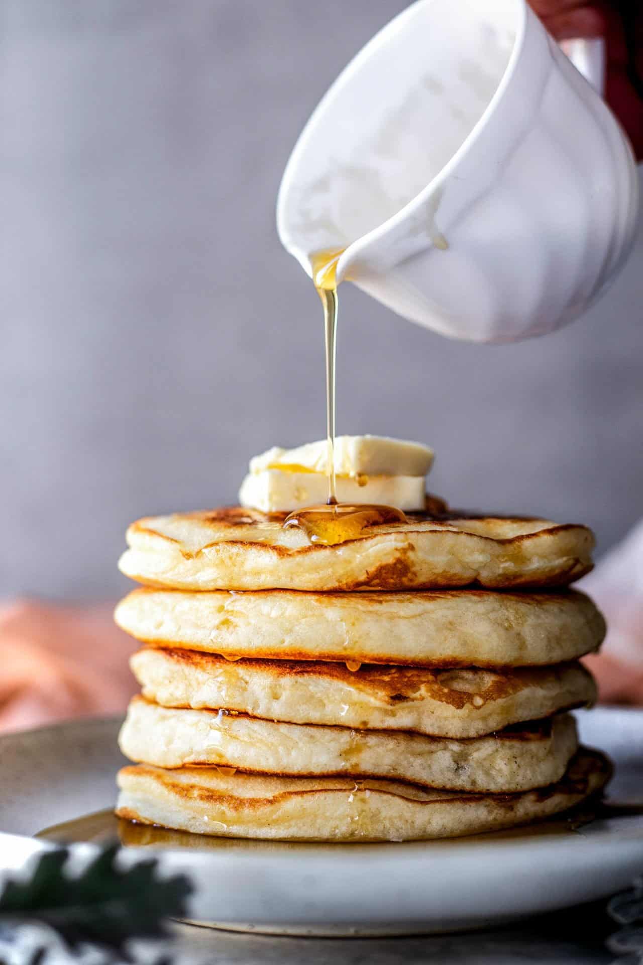 These Gluten-Free American Pancakes are buttery, soft, fluffy, super simple and easy to make, FODMAP friendly and just so good!

