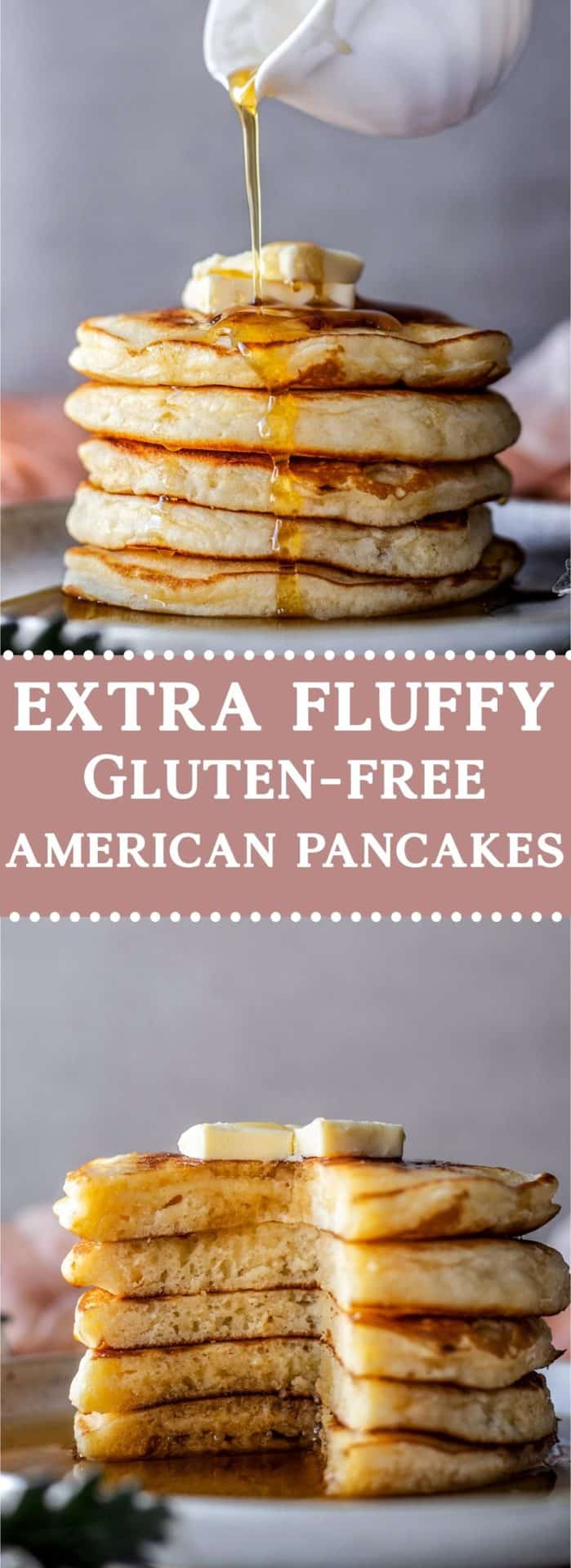 These Gluten-Free American Pancakes are buttery, soft, fluffy, super simple and easy to make, FODMAP friendly and just so good!