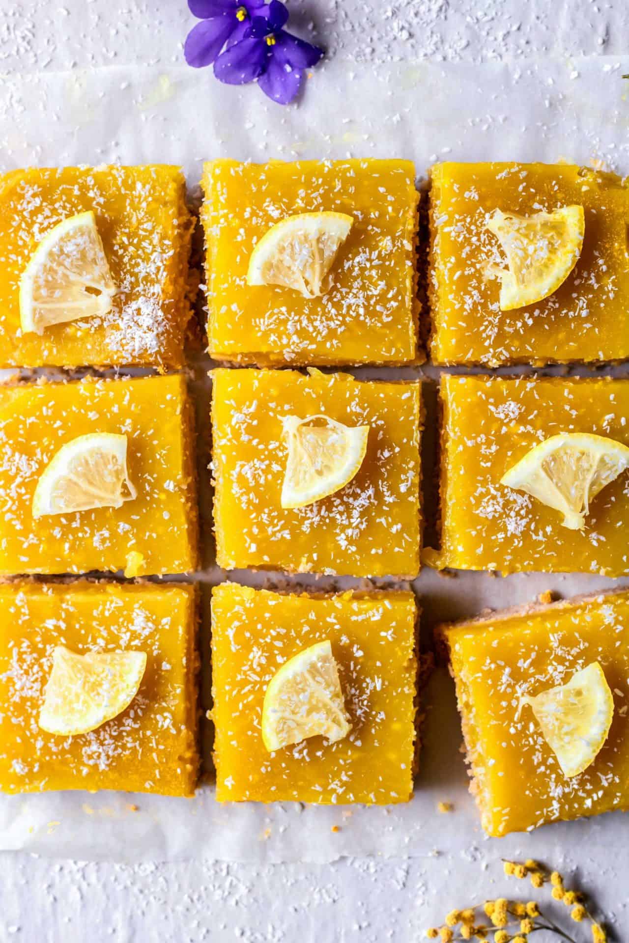 These Vegan Lemon Bars are incredibly refreshing, light, lemony, not too sweet, healthier than the traditional lemon bars and so delicious!