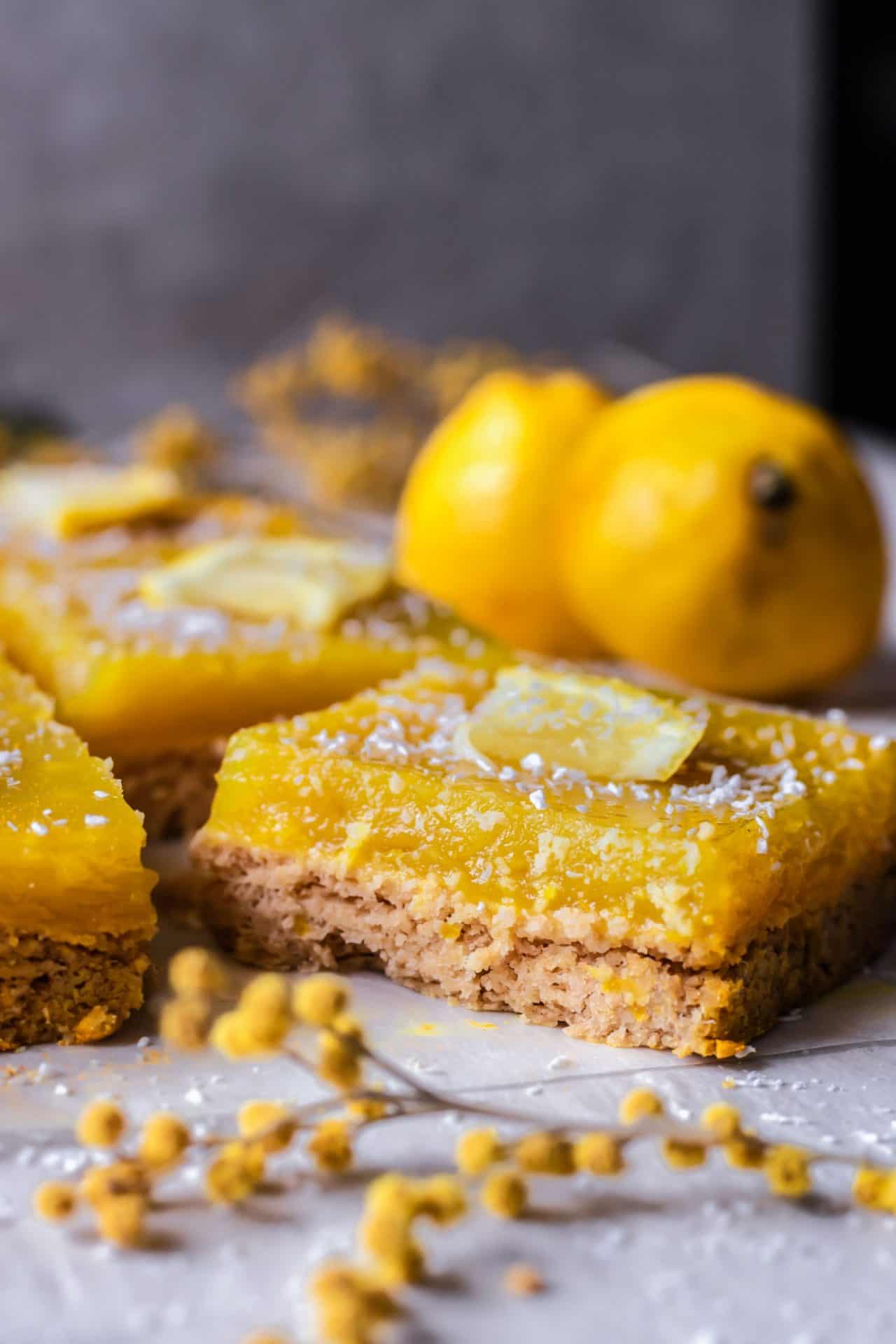 These Vegan Lemon Bars are incredibly refreshing, light, lemony, not too sweet, healthier than the traditional lemon bars and so delicious!