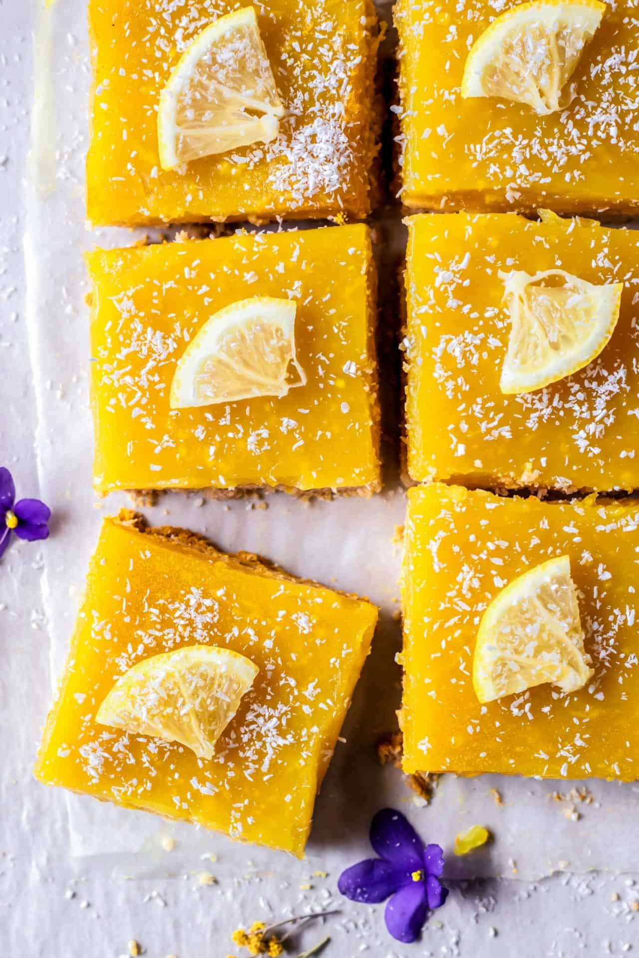 These Vegan Lemon Bars are incredibly refreshing, light, lemony, not too sweet, healthier than the traditional lemon bars and so delicious!
