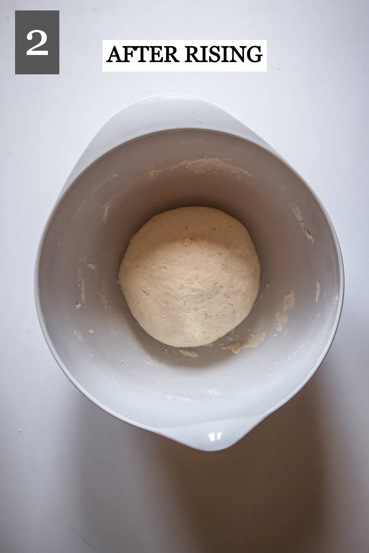 Gluten-free pizza dough after rising.