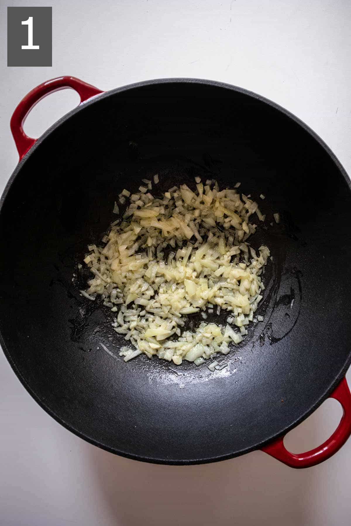 Cooking onion in a Dutch oven