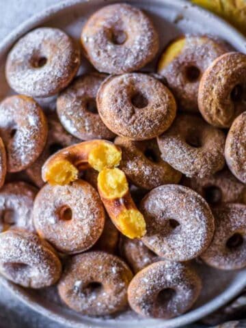 gluten-free pumpkin donuts on a plate