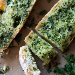 sliced gluten-free garlic bread