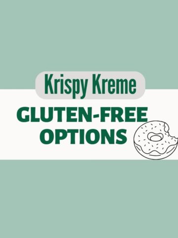 Text: Krispy Kreme Gluten Free Options and donut graphics