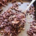 Chocolate Granola in a spoon