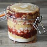 Peanut Butter and Jam Overnight Oats in a jar