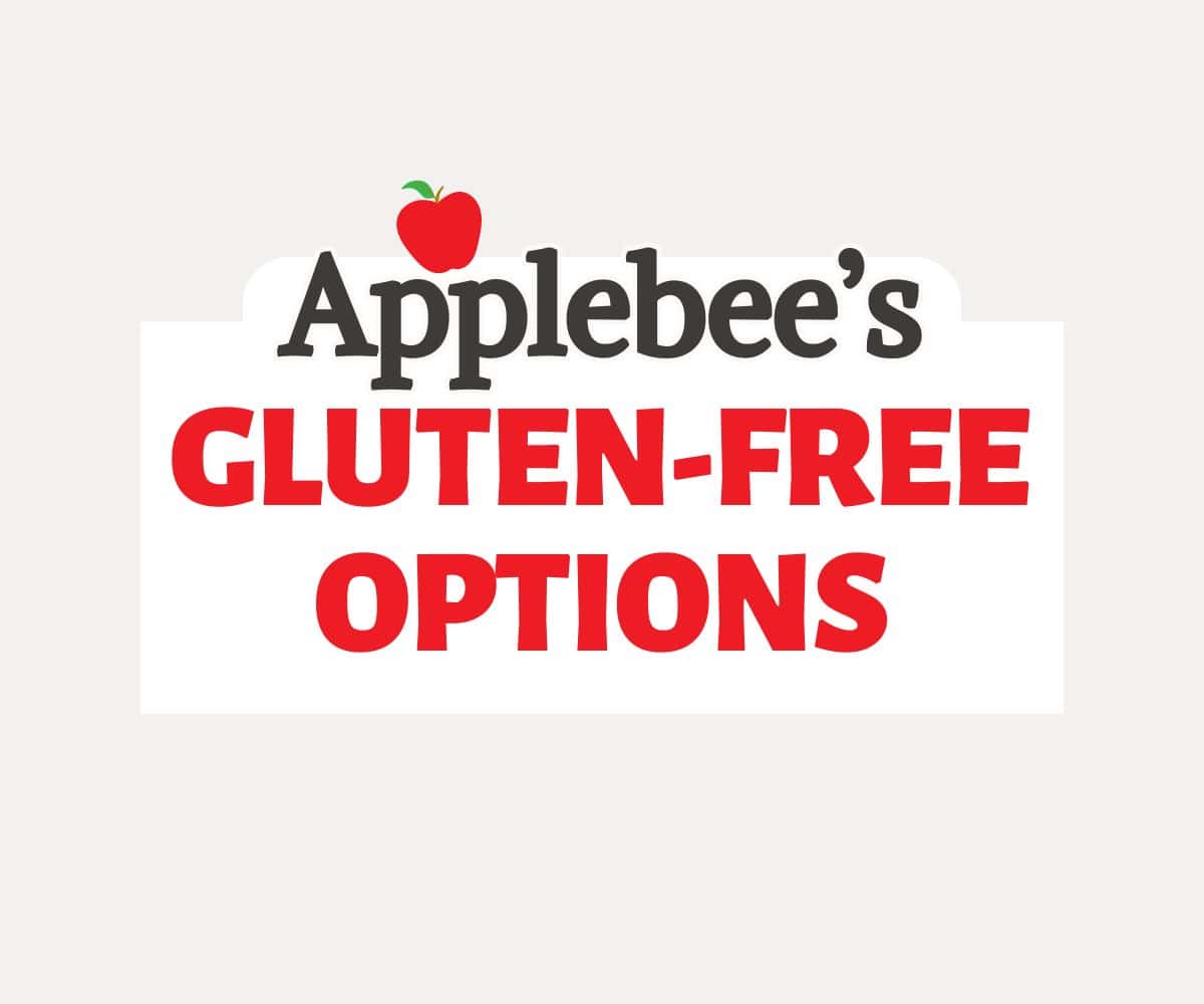 Text on white background. The text reads: Applebee's gluten-free options