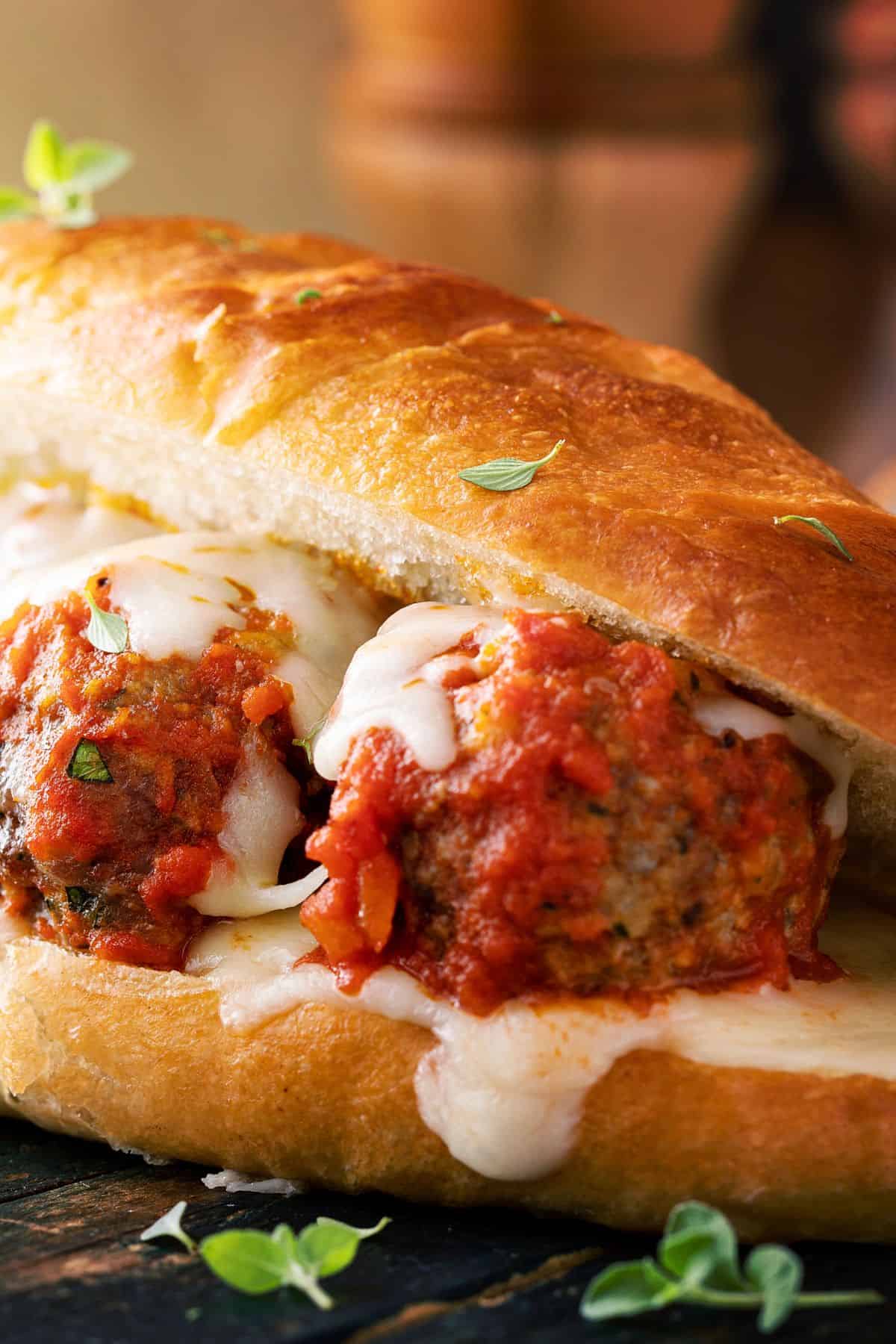 Meatball sub sandwich