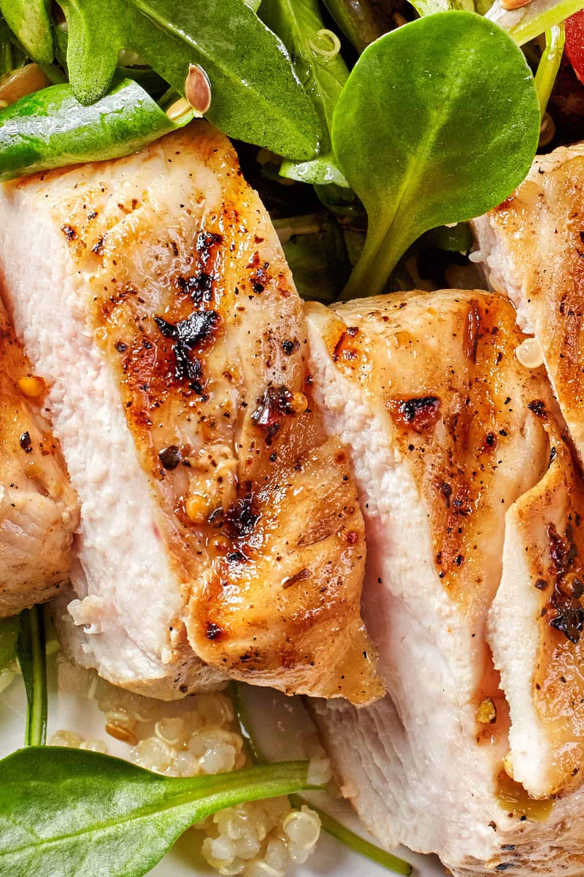 Sliced fire-grilled chicken
