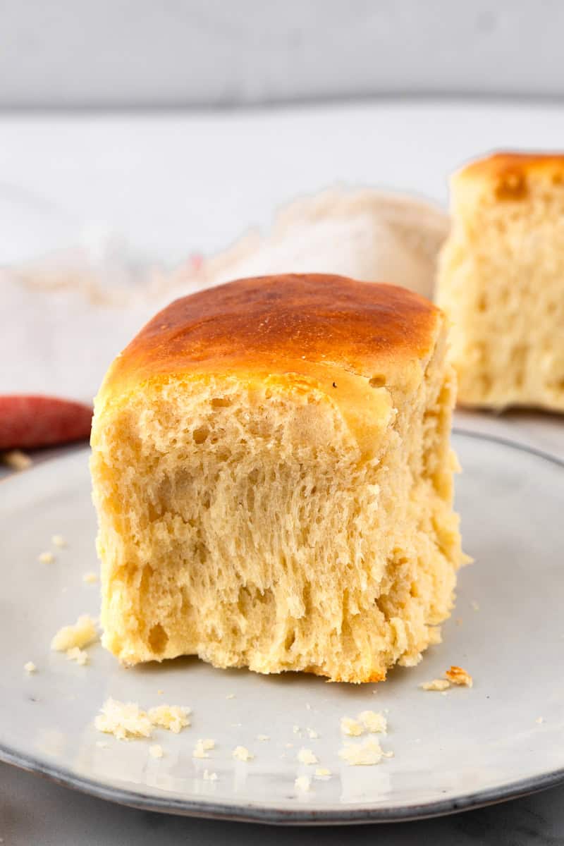 A close up of Hawaiian roll